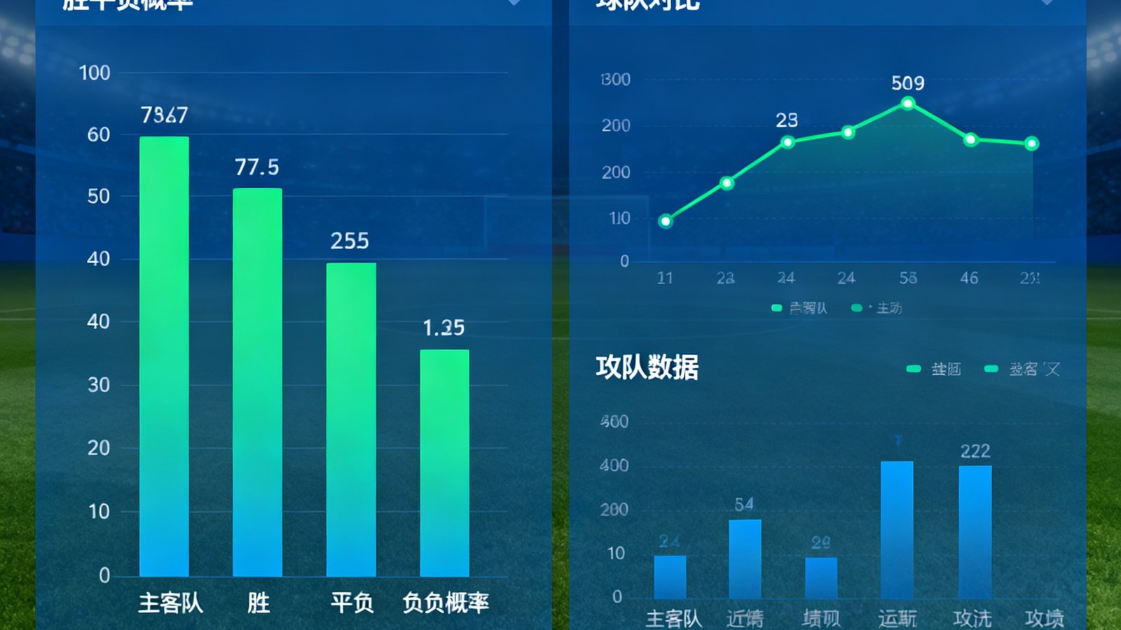 满冠体育官网数据预测模块展示胜平负概率与球队对比图表